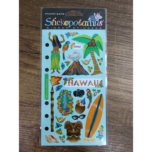 Vintage Stickopotamus Stickers Hawaii Tropical Luau Binder Photo Safe Taiwan NOS